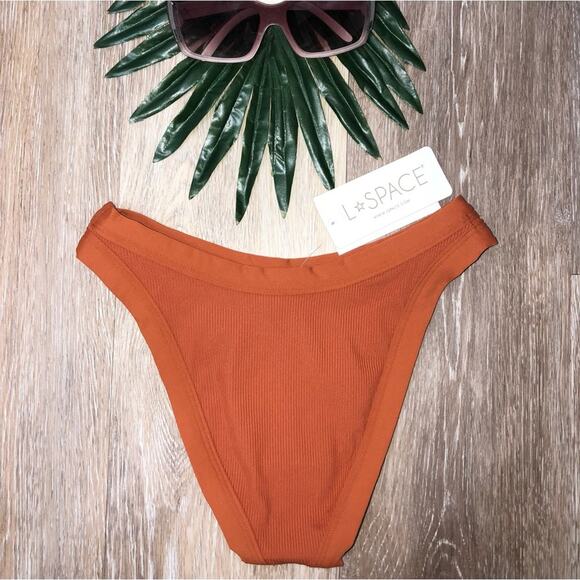 L*Space Foley Bitsy Ribbed Bikini Bottom Amber XS NWT - Picture 4 of 8